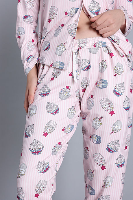 Zivame Knit Poly Pyjama Set - Heavenly Pink — image 7